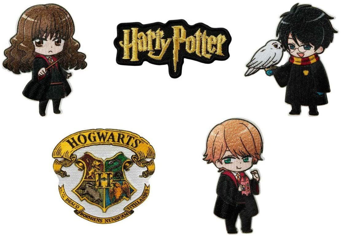 Mono-Quick Aufnäher Bügelbild, Aufbügler, Applikationen, Patches, Flicken, zum aufbügeln, Polyester, Harry Potter Set 5 Stück