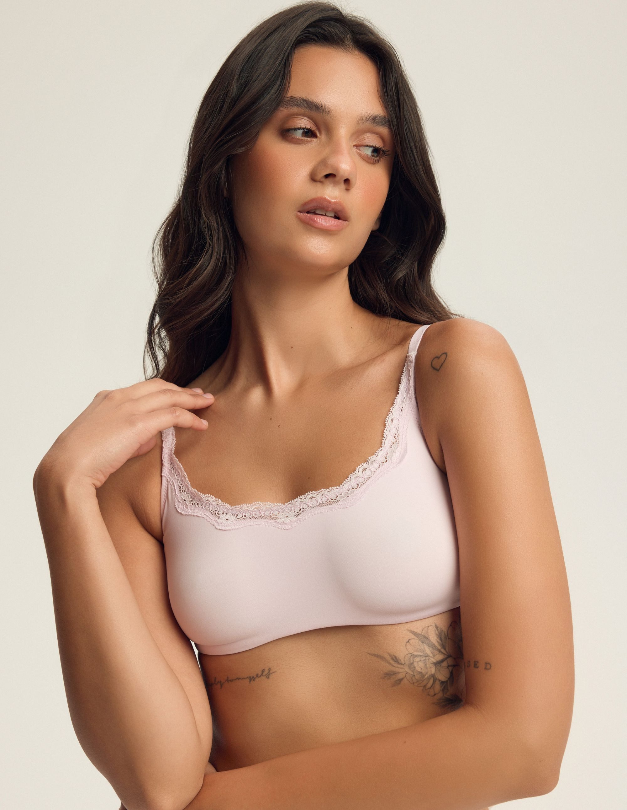 ESOTIQ Bralette-BH Bralette Arien, ohne Bügel, Spitzenbesatz