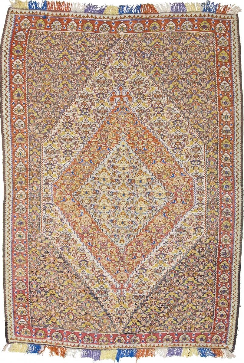 Orientteppich Kelim Senneh 141x201 Handgeknüpfter rechteckig, Höhe: Nain / Orientteppich 4 Perserteppich, Trading, mm