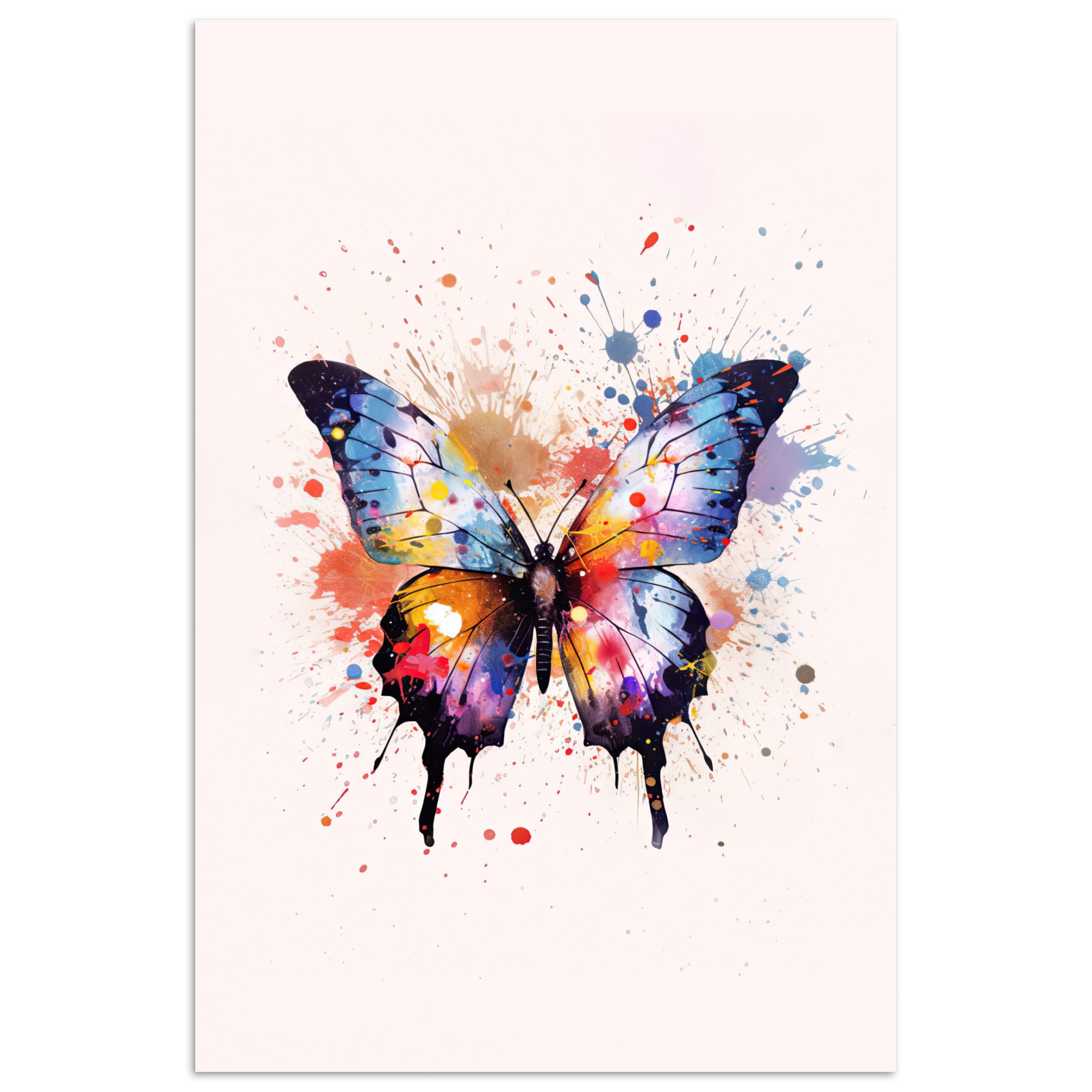 Poster Schmetterling - Rosa - Farbe - Bunt