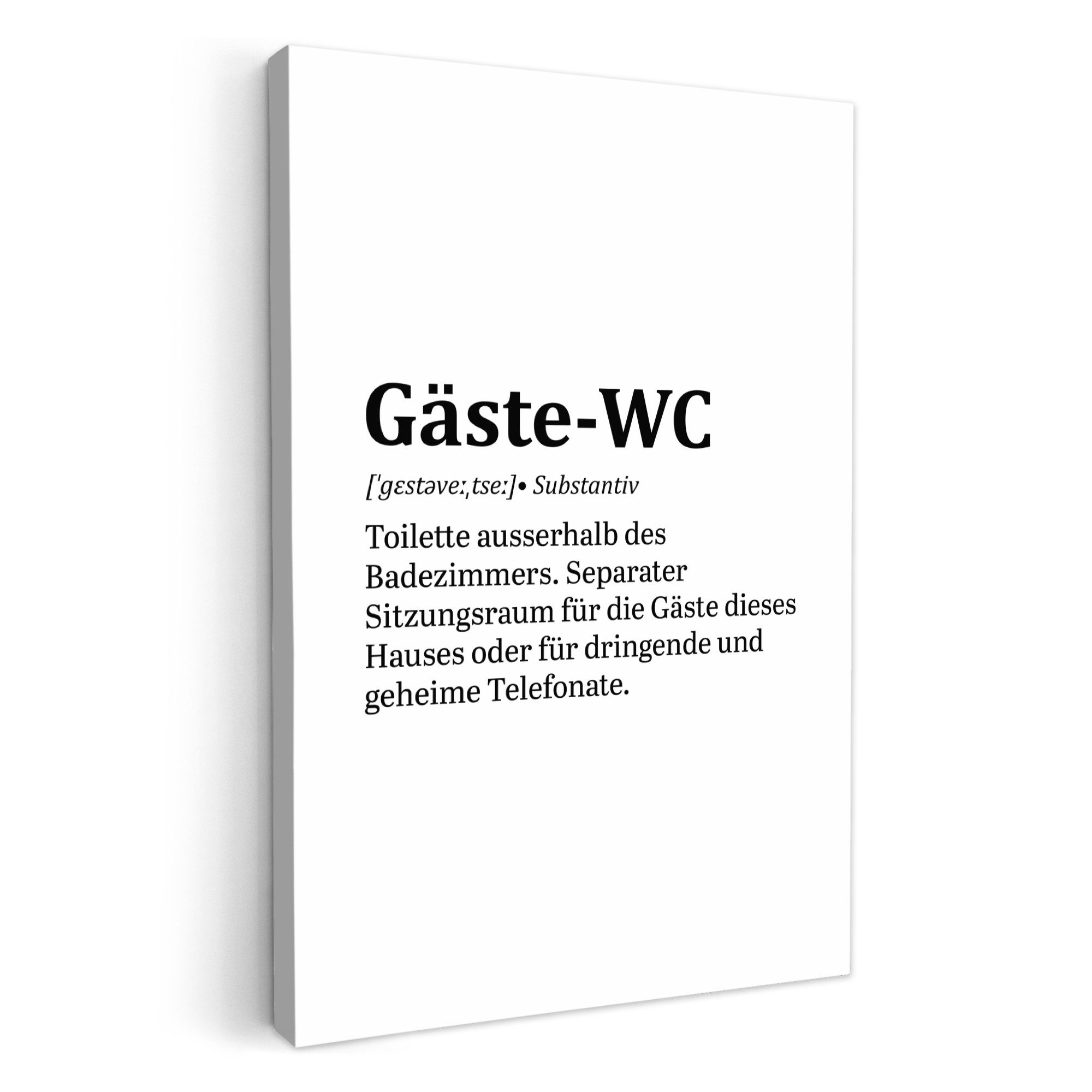 OneMillionCanvasses® Leinwandbild Zitat - Definition - Gäste-wc - Weiß, Fot günstig online kaufen
