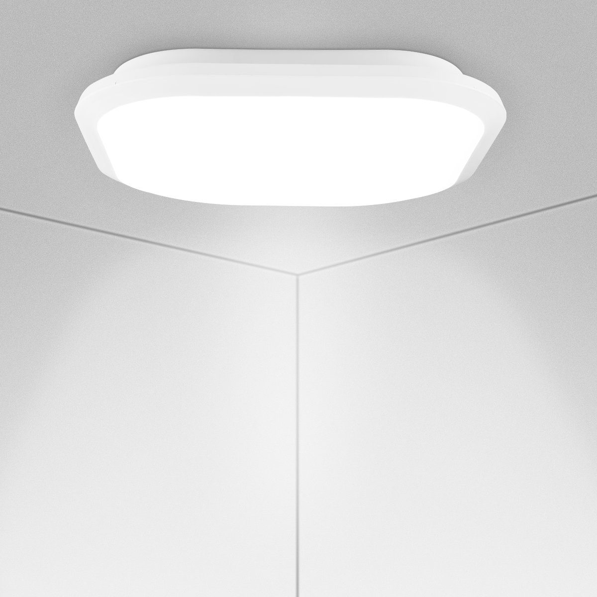 IP54 oyajia ideal LED 24W für Deckenlampe, integriert, Schlafzimmer Moderne Wohnzimmer fest Deckenleuchte, LED Deckenleuchte Küche Bad Wasserfest, Quadrat