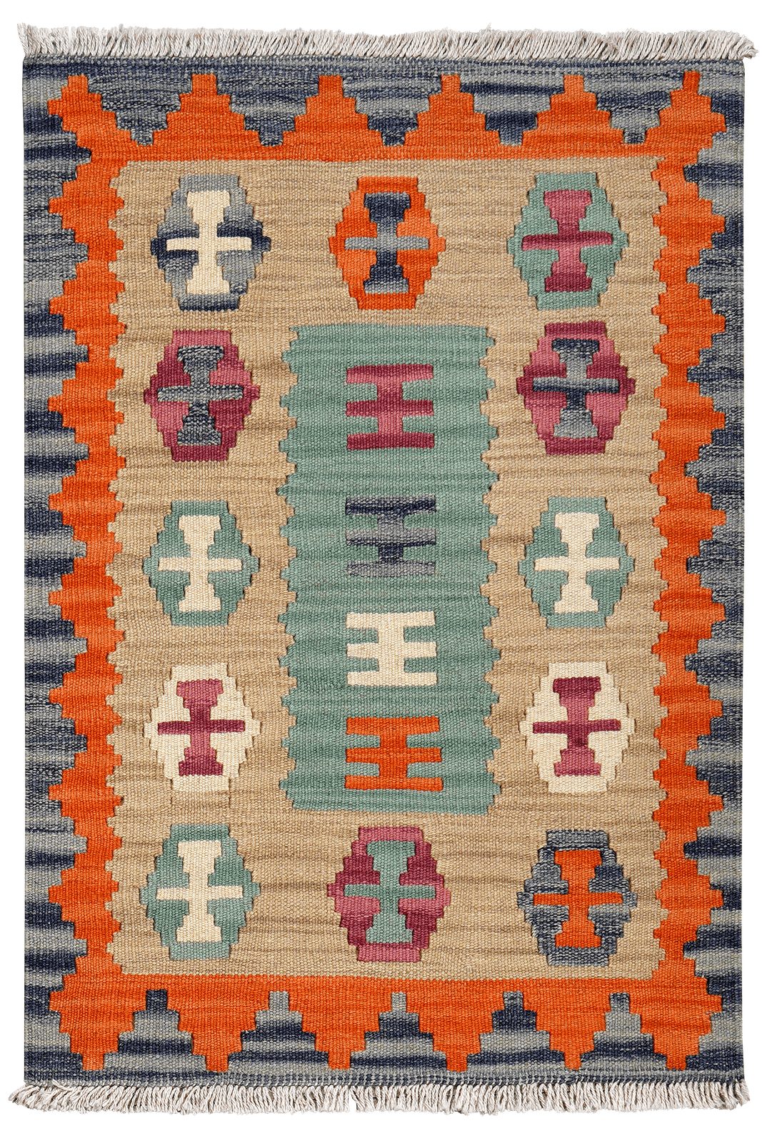 Looma Teppich Kelim Gashgai 91x64cm, rechteckig, Höhe: 5 mm, Gashgai, Schurwolle, Unikat