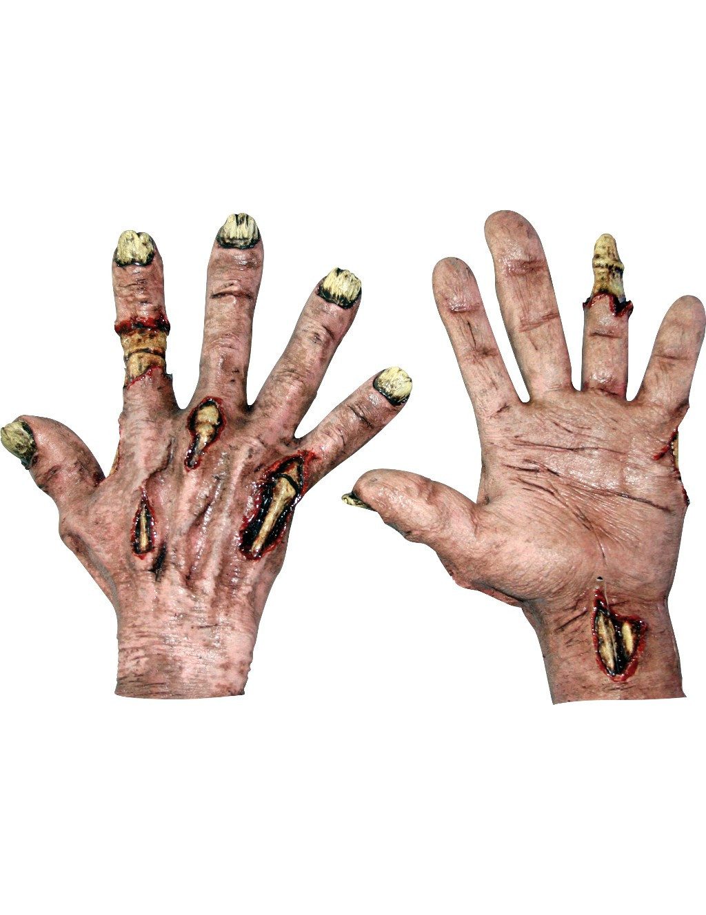 Ghoulish Productions Zombie-Kostüm Grusel Zombie Перчатки für Erwachsene Halloween gelb
