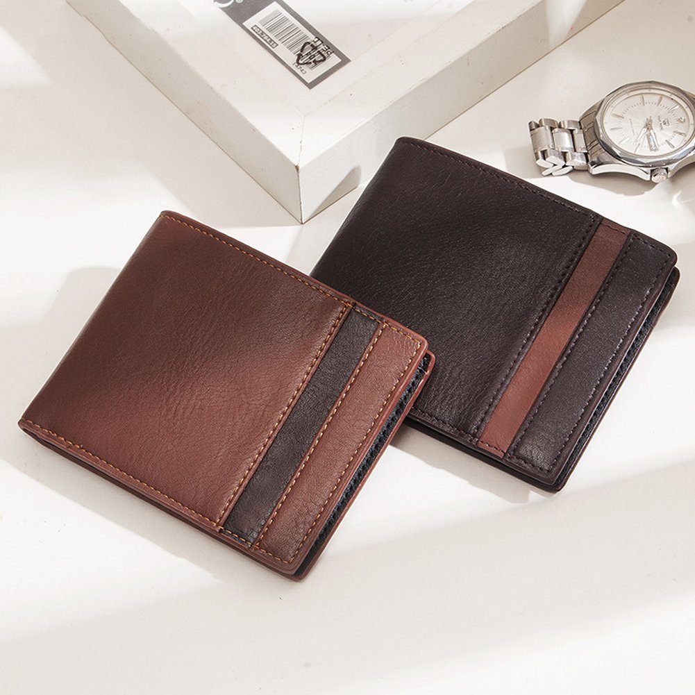 Blusmart Geldbörse brown Faltbares Dreifach Leder-Portemonnaie Faltbares Dreifach Kartenfächern, Mehreren dark Mit