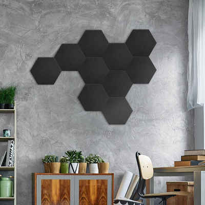 HOME DELUXE Wandpaneel Akustikplatten Hexagon selbstklebend SILENT, BxL: 35,00x35,00 cm, (5-tlg) Schallschutzplatten, Wanddekoration, Schallabsorber, Akustik Paneel