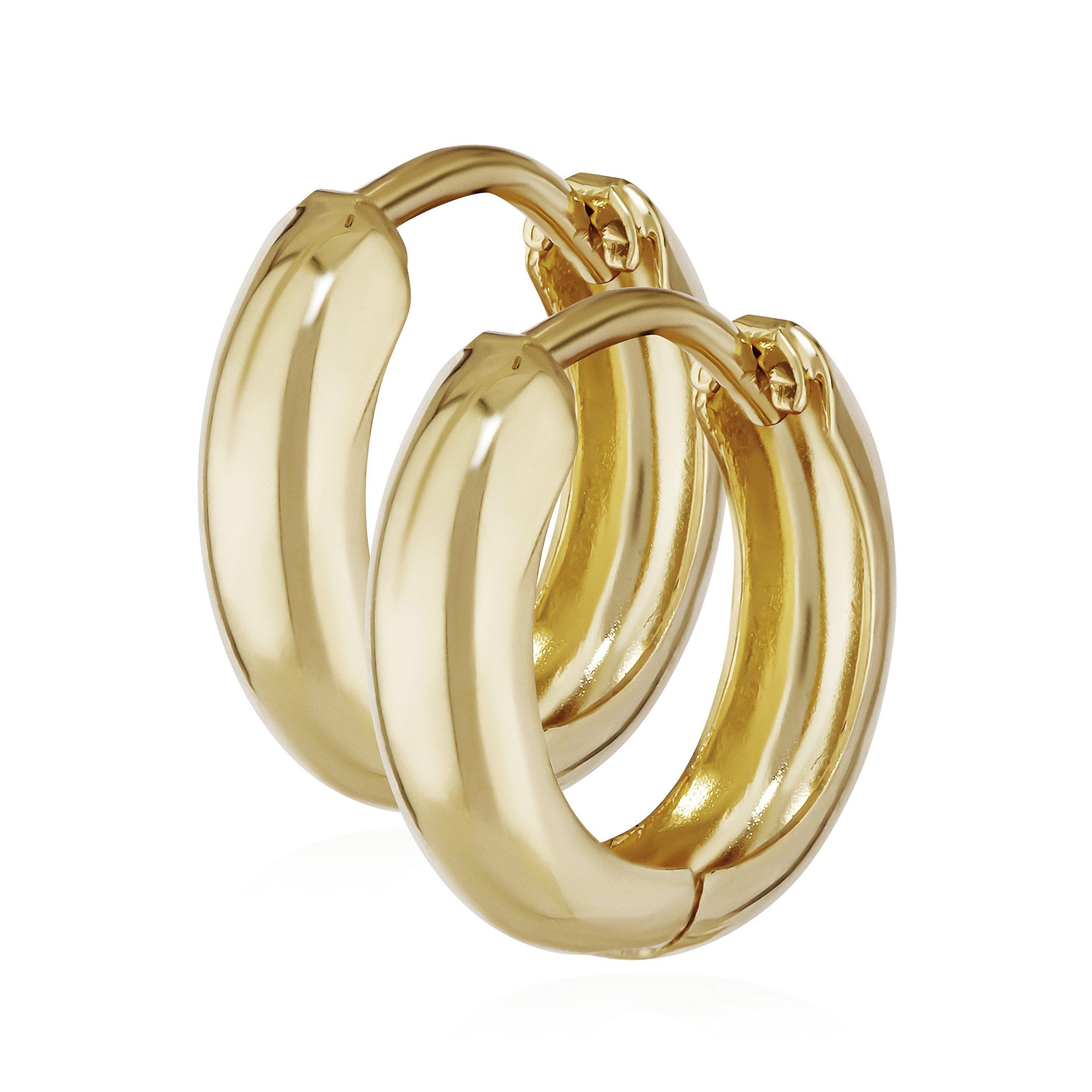 NKlaus Круглые серьги Paar 333 Gelbgold Круглые серьги Серьгиn 12,2 X 3, (1 Paar - 2 Stück)