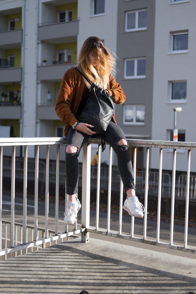 Manufaktur13 Gymbag Black Out Sports Bag X2 - Turnbeutel, Kunstleder Sportbeutel, Vegan