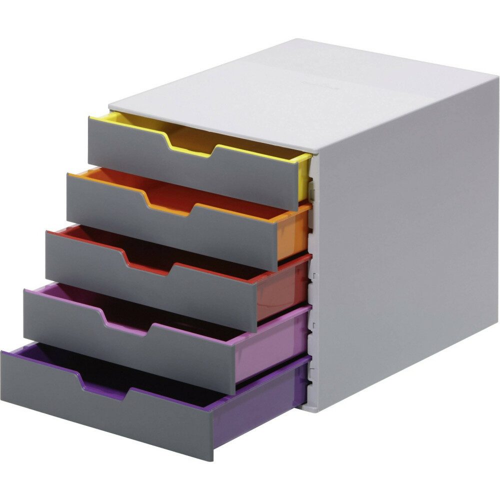 DURABLE Schreibtisch Durable 7605-27 Varicolor Schubladenbox 5 Schubladen - Grau/Bunt (1-St)