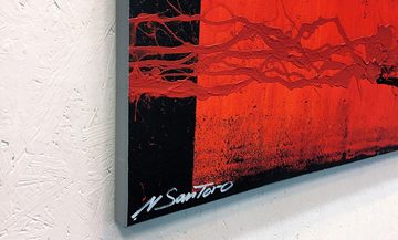 WandbilderXXL XXL-Wandbild Kopf gegen Herz 225 x 75 cm, Abstraktes Gemälde, handgemaltes Unikat