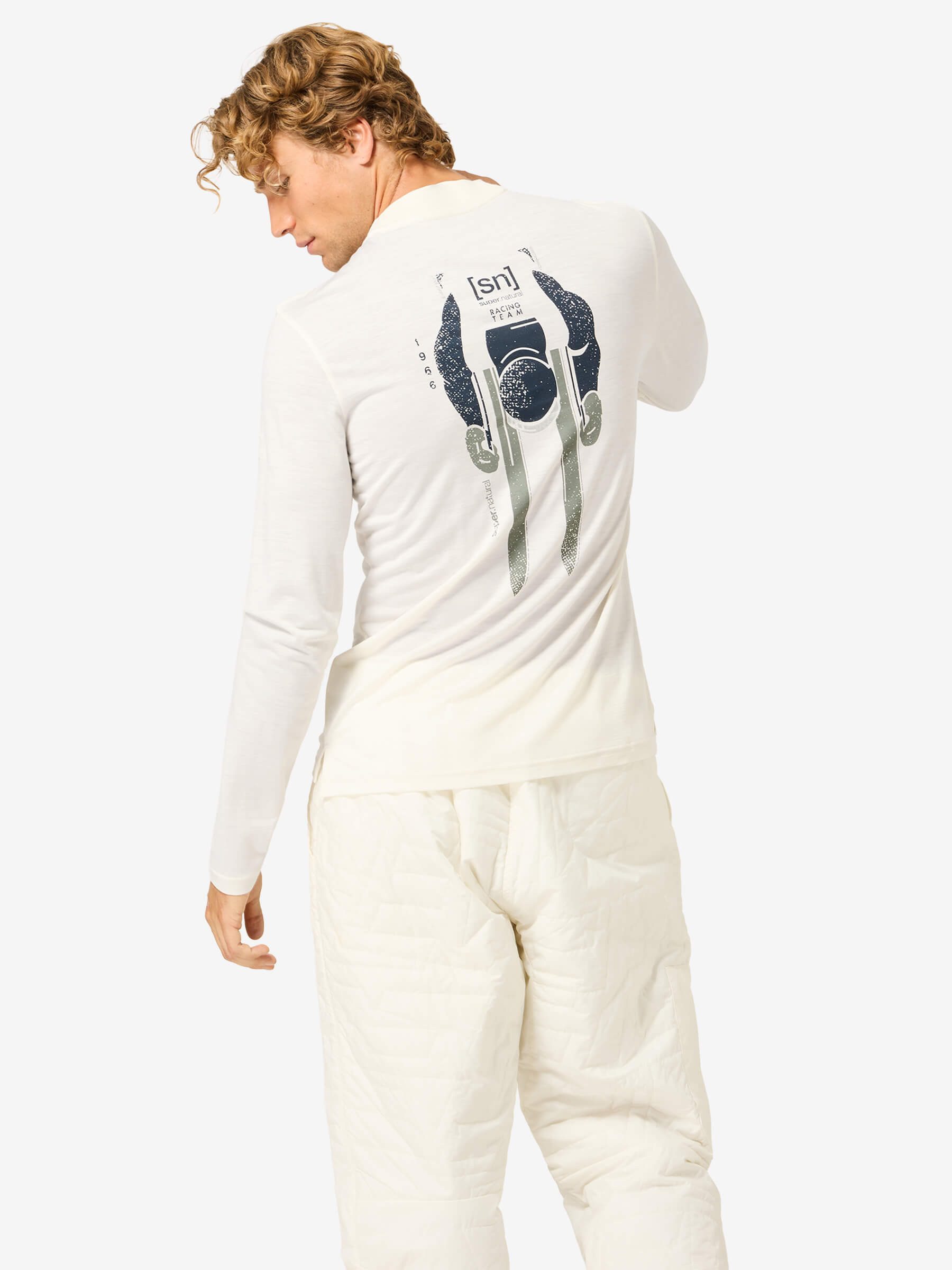 SUPER.NATURAL Langarmshirt für Herren, nachhaltig, Merino mit Sport-Motiv, atmungsaktiv