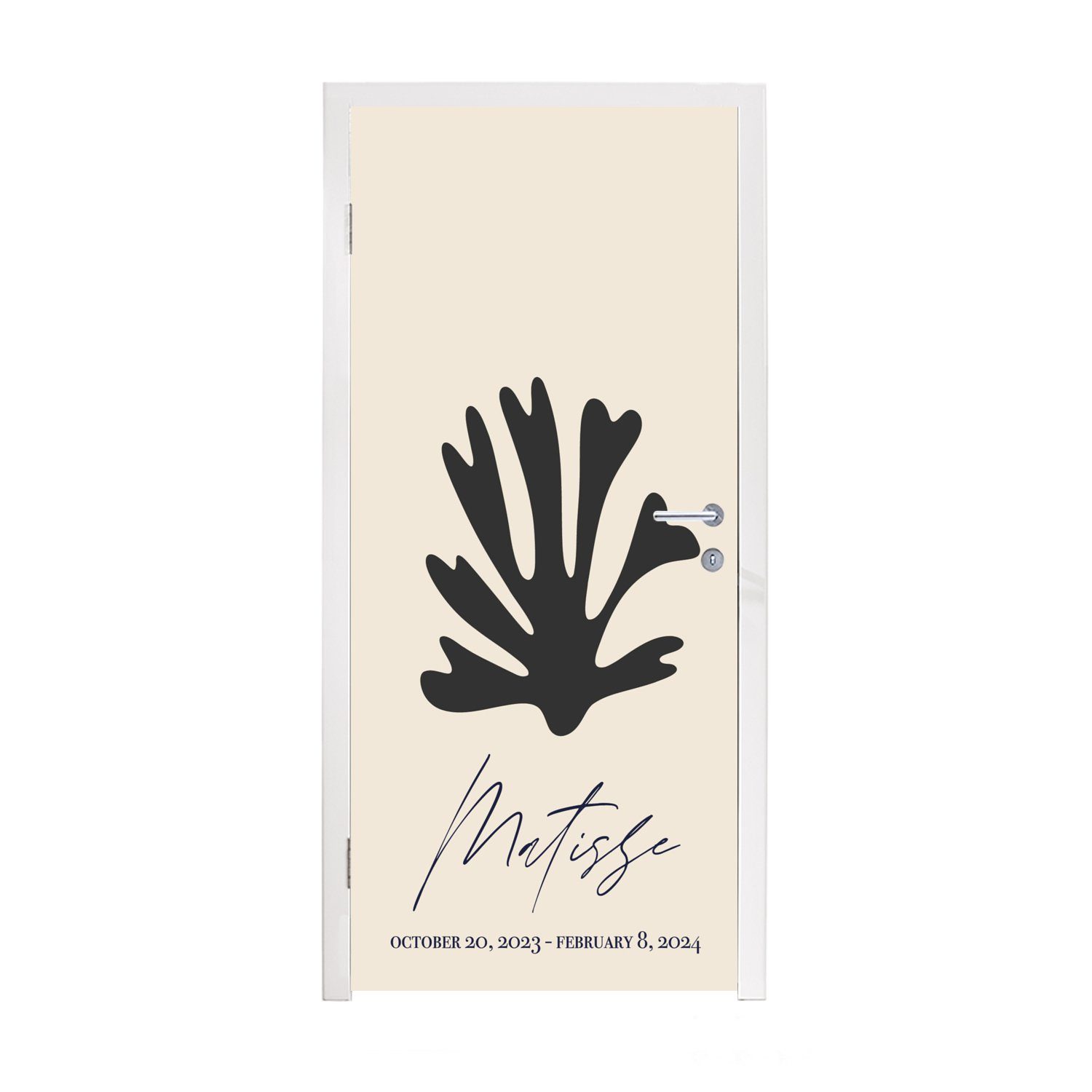 MuchoWow Türtapete Blumen - Abstrakt - Matisse, Matt, bedruckt, (1 St), Fototapete für Tür, Türaufkleber, 75x205 cm