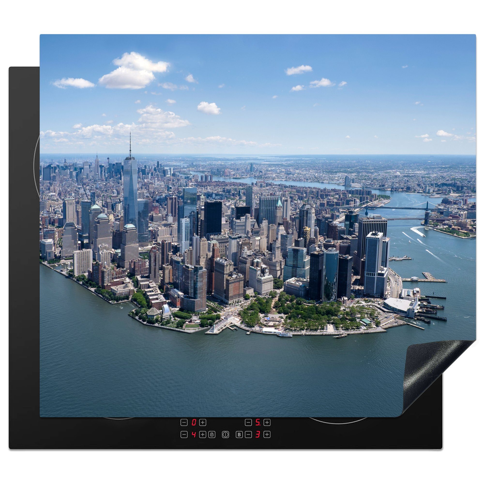 New 59x52 - cm, - Induktionsmatte York Skyline, tlg), Herdblende-/Abdeckplatte die MuchoWow für Vinyl, küche, Ceranfeldabdeckung USA (1