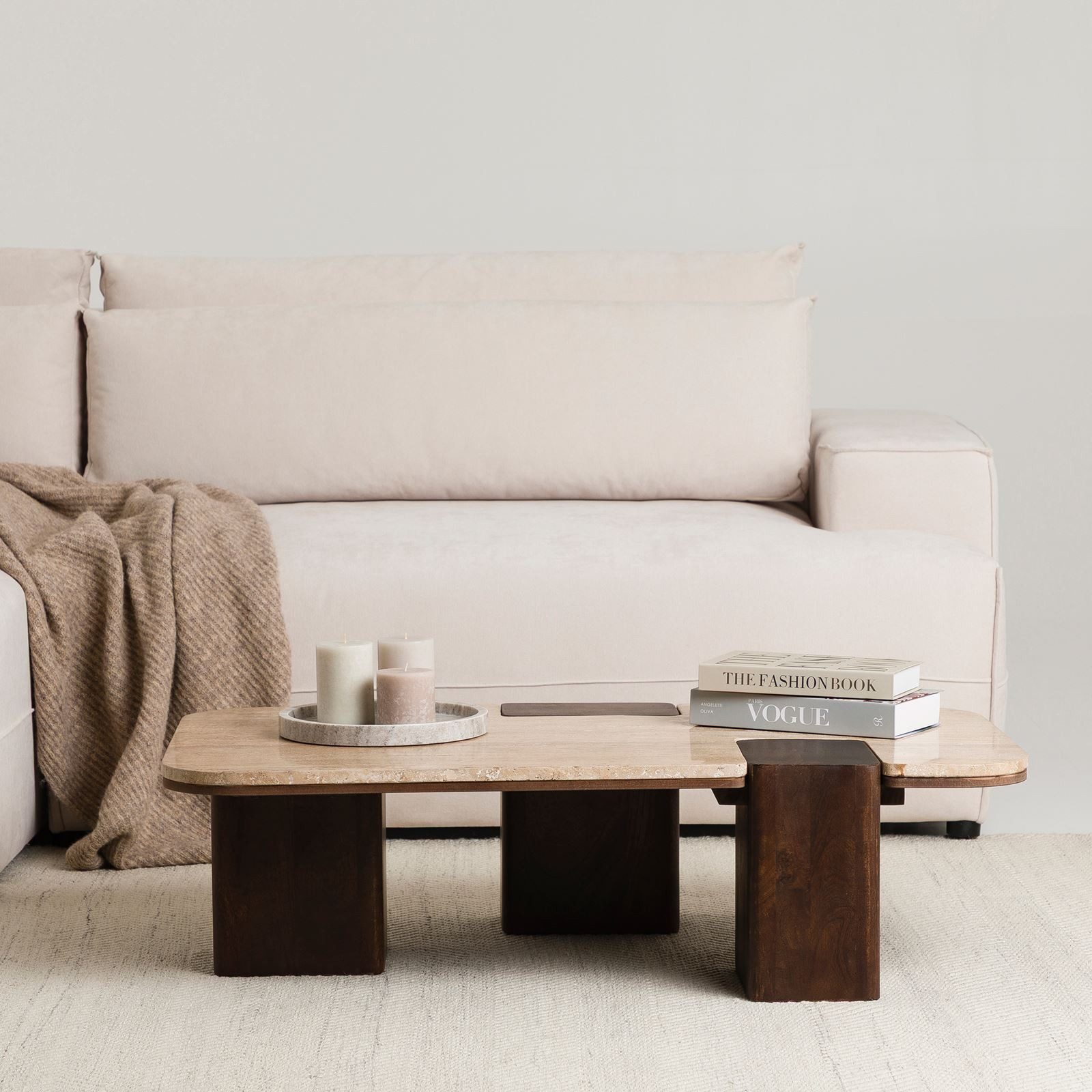 IDIMEX Couchtisch SURAT, Wohnzimmertisch 100x60 cm aus Mangoholz und Traver günstig online kaufen