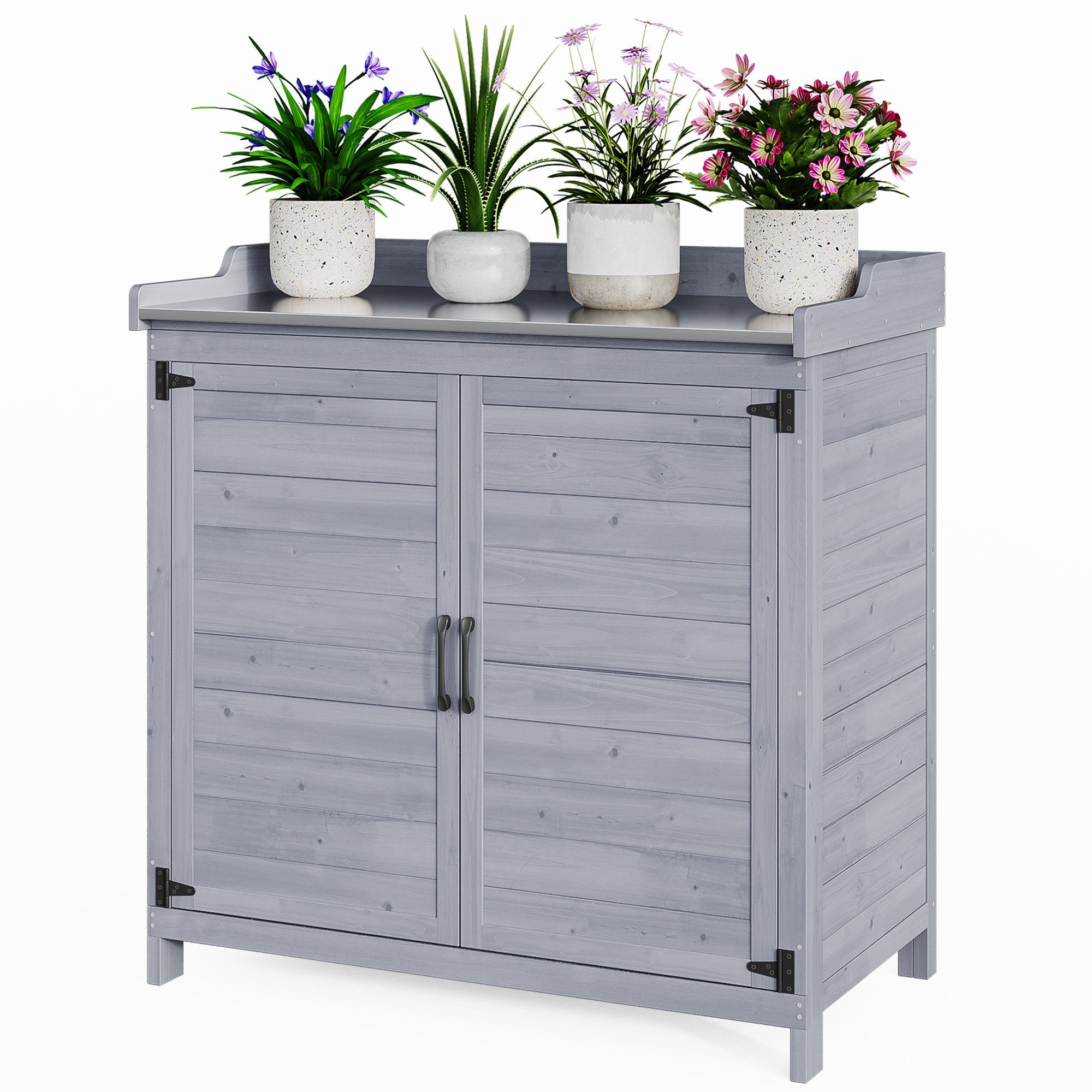 Bealife Garten-Geräteschrank Gerätehaus Geräteschrank, mit Arbeitsplatte, günstig online kaufen
