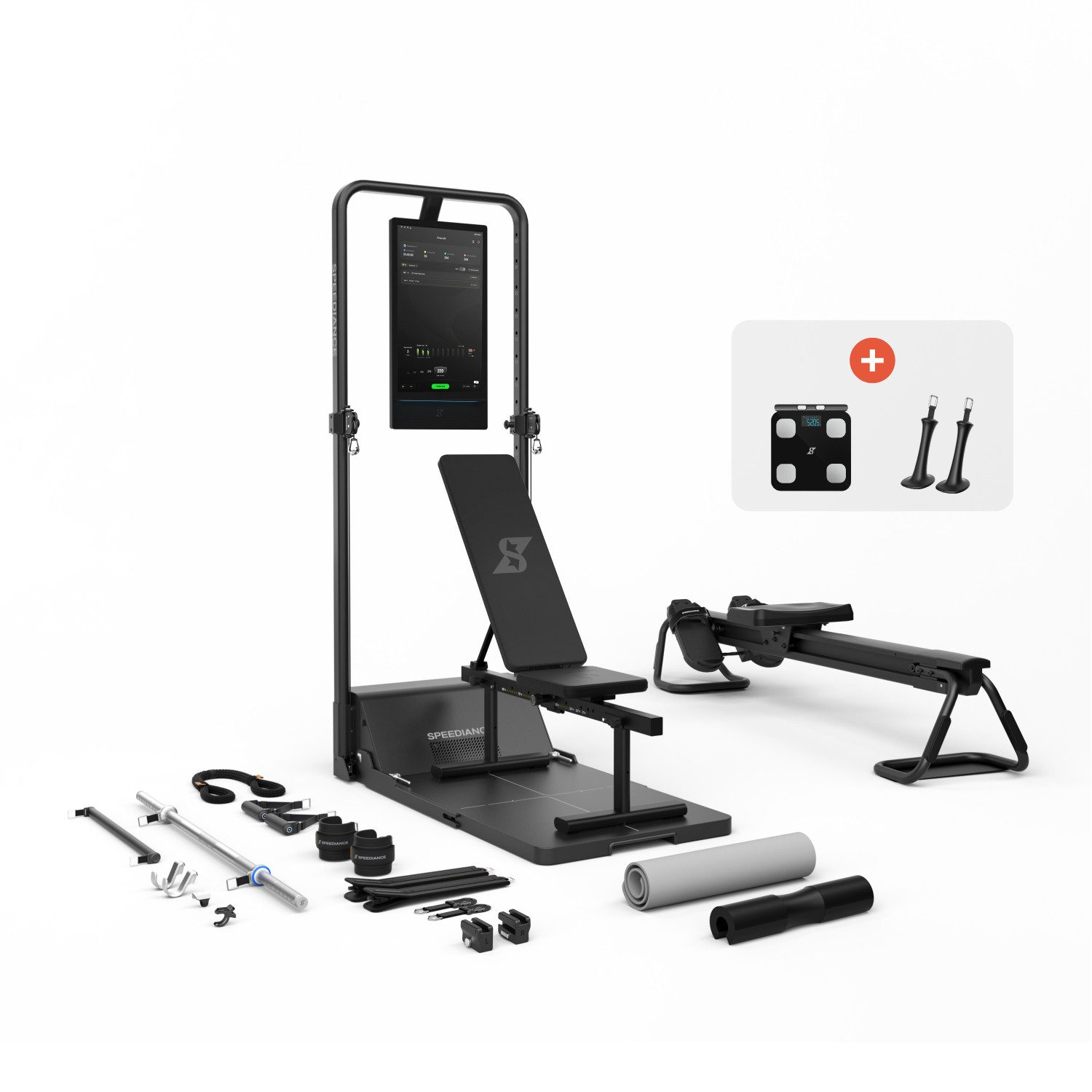 SPEEDIANCE Kraftstation Gym Monster 3S, All-in-One-Smart-Home-Gym für Ganzkörpertraining, (mit Trainingsbank und Ruderbank), Multifunktionale Smith-Maschine, Ganzkörper-Krafttrainingsgerät(Max)