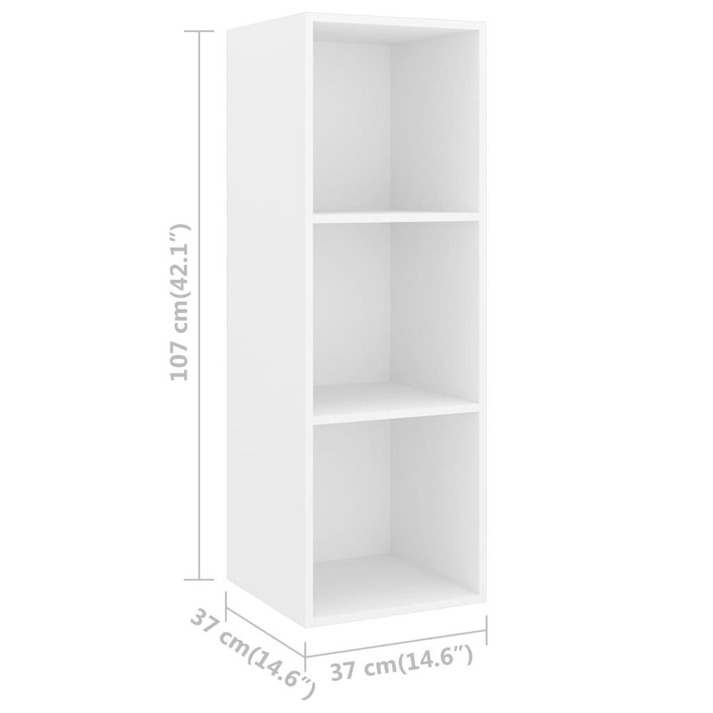 Weiß TV-Schrank-Set Holzwerkstoff 3-tlg. furnicato TV-Schrank