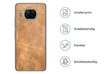MuchoWow Handyhülle Leder - Strukturiert - Lederoptik - Braun, Phone Case, Handyhülle Xiaomi Mi 10T Lite, Silikon, Schutzhülle