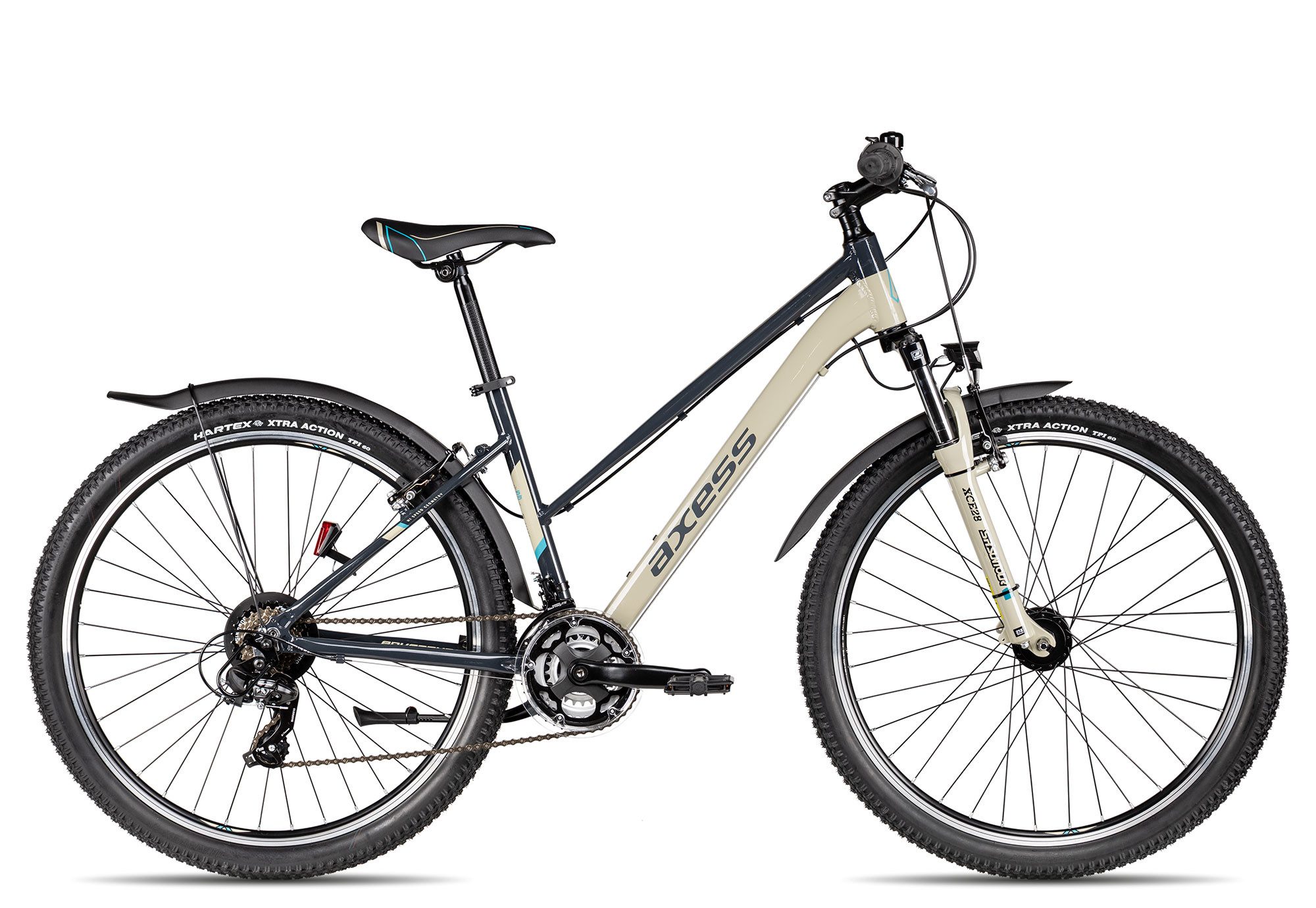 Axess Kinderfahrrad Axess Adventure 27.5 Trapez, 21 Gang Shimano Tourney 21 Schaltwerk, Kettenschaltung, Shimano Tourney 21 schwarz/grau