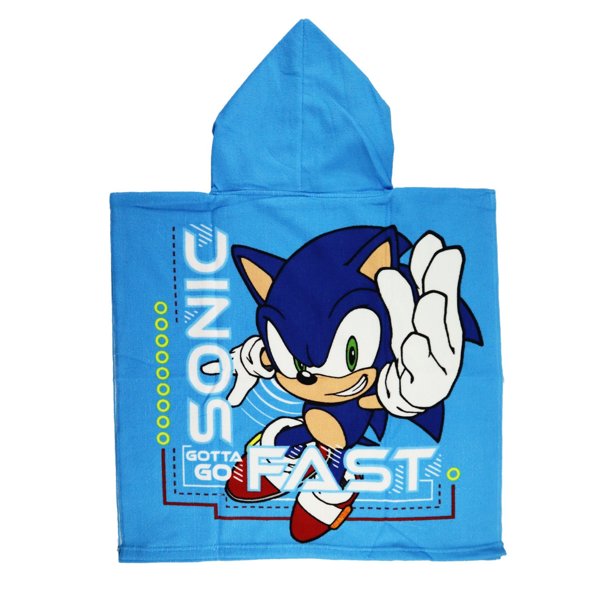 Kinder Hedgehog Badeponcho SEGA Sonic Poncho, Sonic Kapuze the Mikrofaser,