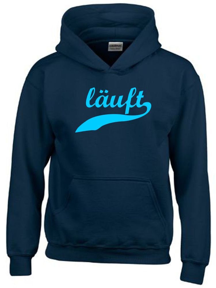 coole-fun-t-shirts Hoodie LÄUFT ! Kinder Sweatshirt mit Kapuze Hoodie Gr.128-164 Jungen +Mädchen