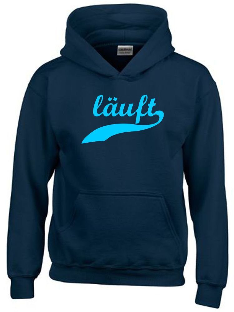 coole-fun-t-shirts Hoodie LÄUFT ! Kinder Sweatshirt mit Kapuze Hoodie Kids Gr.128 140 152 164 cm Jungen +Mädchen