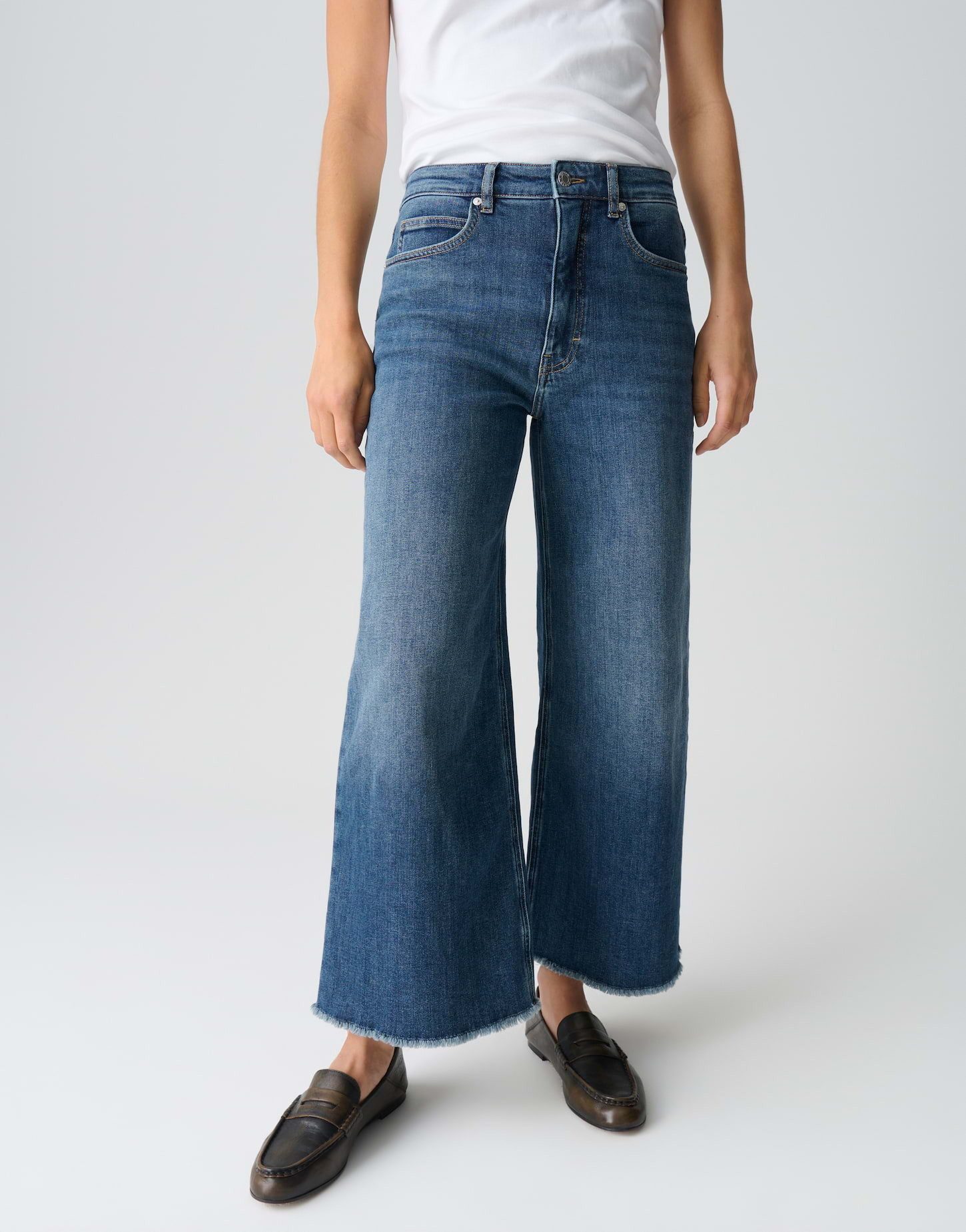 OPUS PANTS Weite Jeans MARI MASH mit Powerstretch Mid Rise Wide, weicher Gr günstig online kaufen