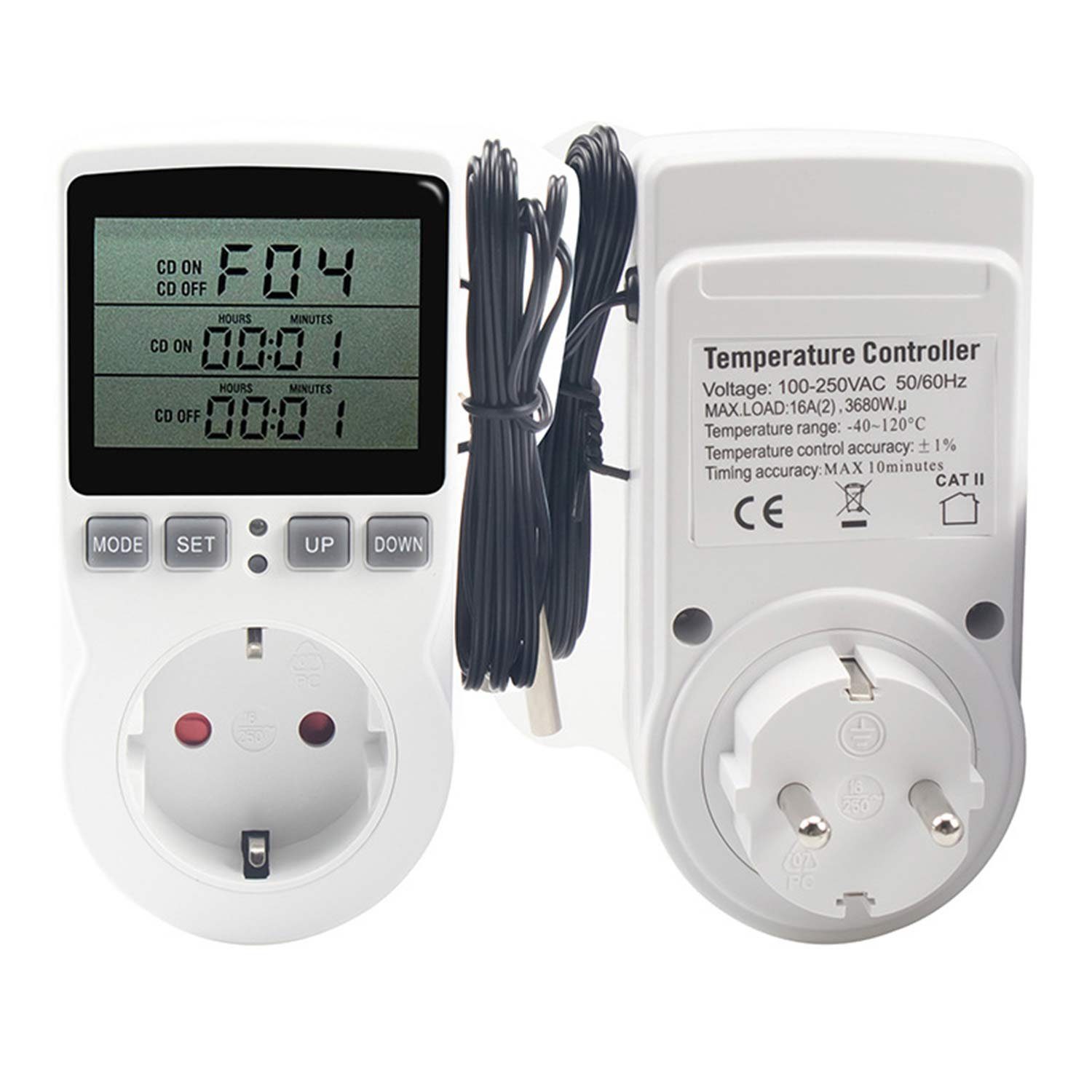 MAGICSHE Zeitschaltuhr Digitale Zeitschaltuhr mit Thermostat (100-250V / 16A / 3680W), digital, 1-St.