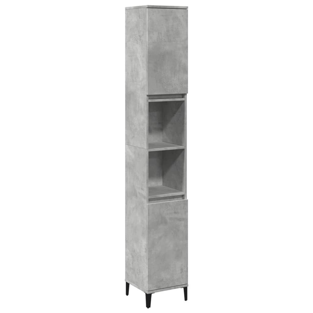 vidaXL Badezimmerspiegelschrank Badschrank Betongrau 30x30x190 cm günstig online kaufen