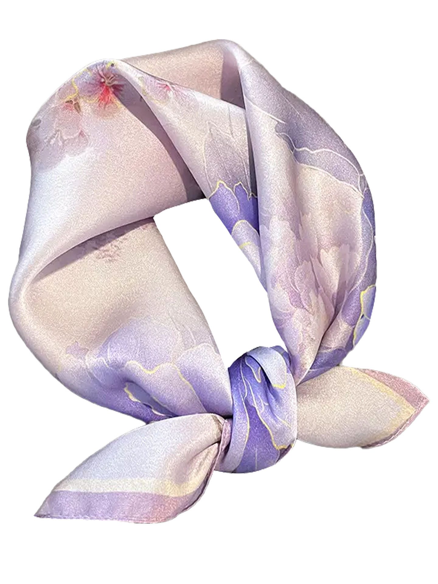Moschen-Bayern Halstuch Halstuch 100% Seide Damen Nickituch Seidentuch Seidenhalstuch Violett