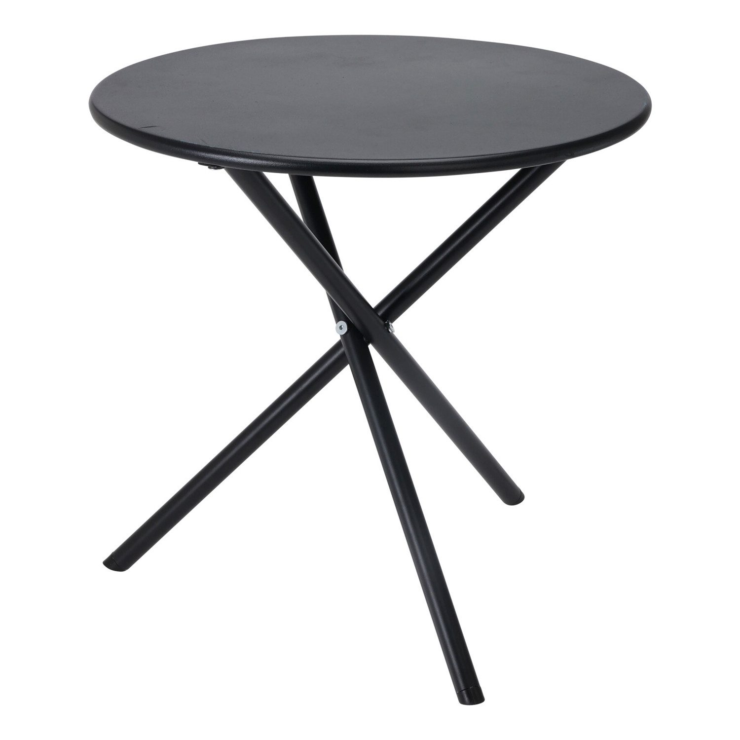 Mojawo Küchentisch Bistrotisch Balkontisch Beistelltisch rund Schwarz Stahl Ø48xH48cm