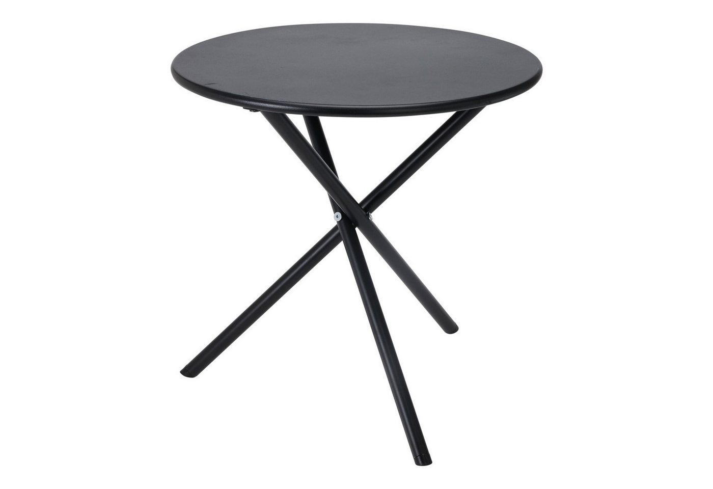 Mojawo Küchentisch Bistrotisch Balkontisch Beistelltisch rund Schwarz Stahl Ø48xH48cm