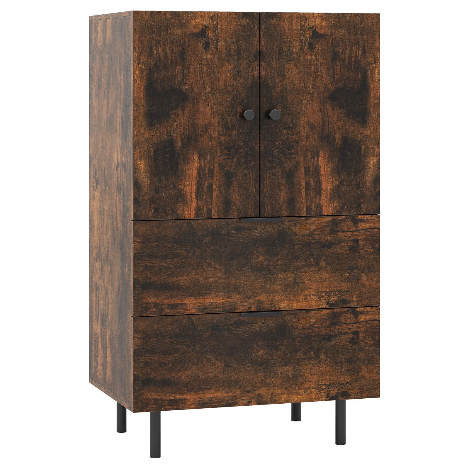 COSTWAY Sideboard, Buffetschrank Holz mit Schubladen & Türen, 60x41,5x102cm
