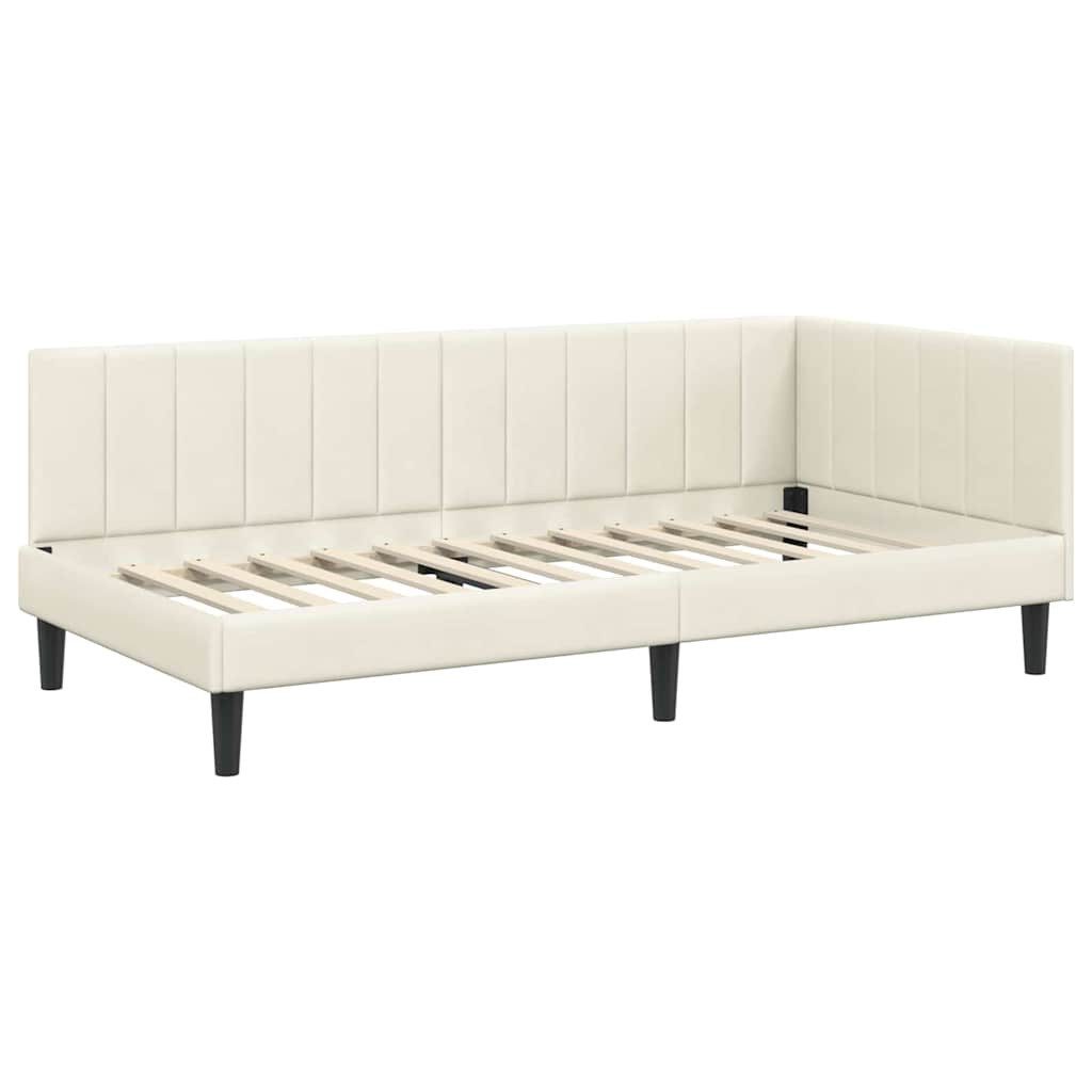 vidaXL Bett Eckbettgestell mit Kopfteil Creme günstig online kaufen
