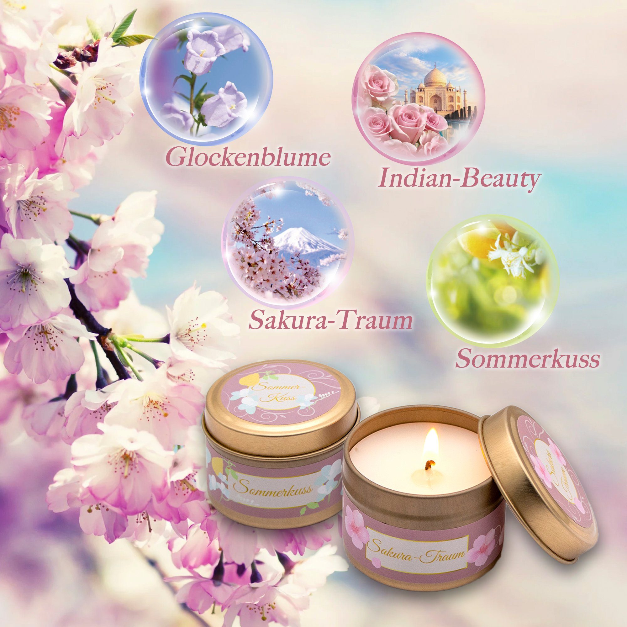 Lucadeau Duftkerze Geschenkset für Frauen, 4 Duftkerzen aus Sojawachs & Sak günstig online kaufen