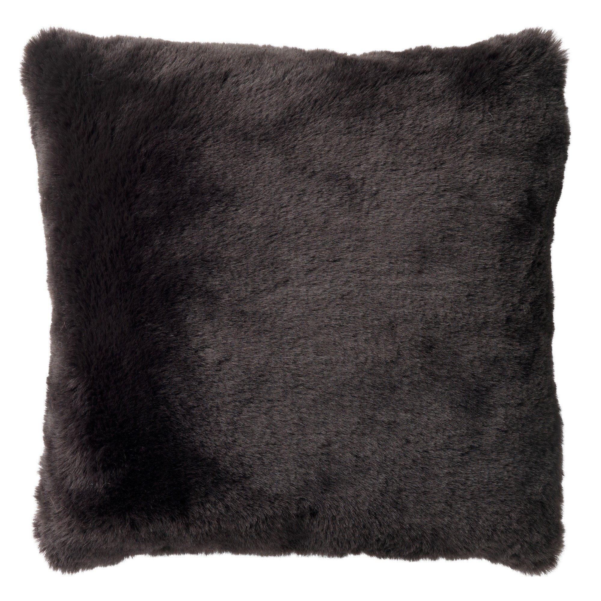 Dutch Decor Zierkissen Deko Sofa Подушки Schwarz Samt Plüsch Kunstfell 45 cm, Extra Flauschig