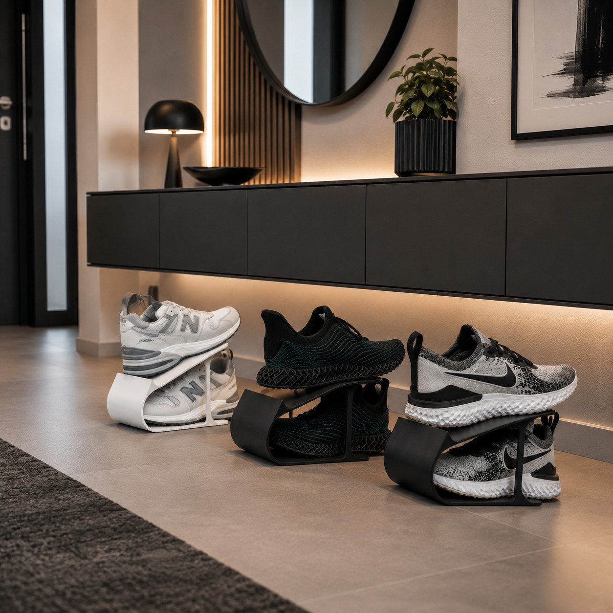 Alpha Electronics Schuhständer Schuh Organizer Stapelbar, Platzsparender Schuhhalter für Sneaker & Sportschuhe Schuhregal