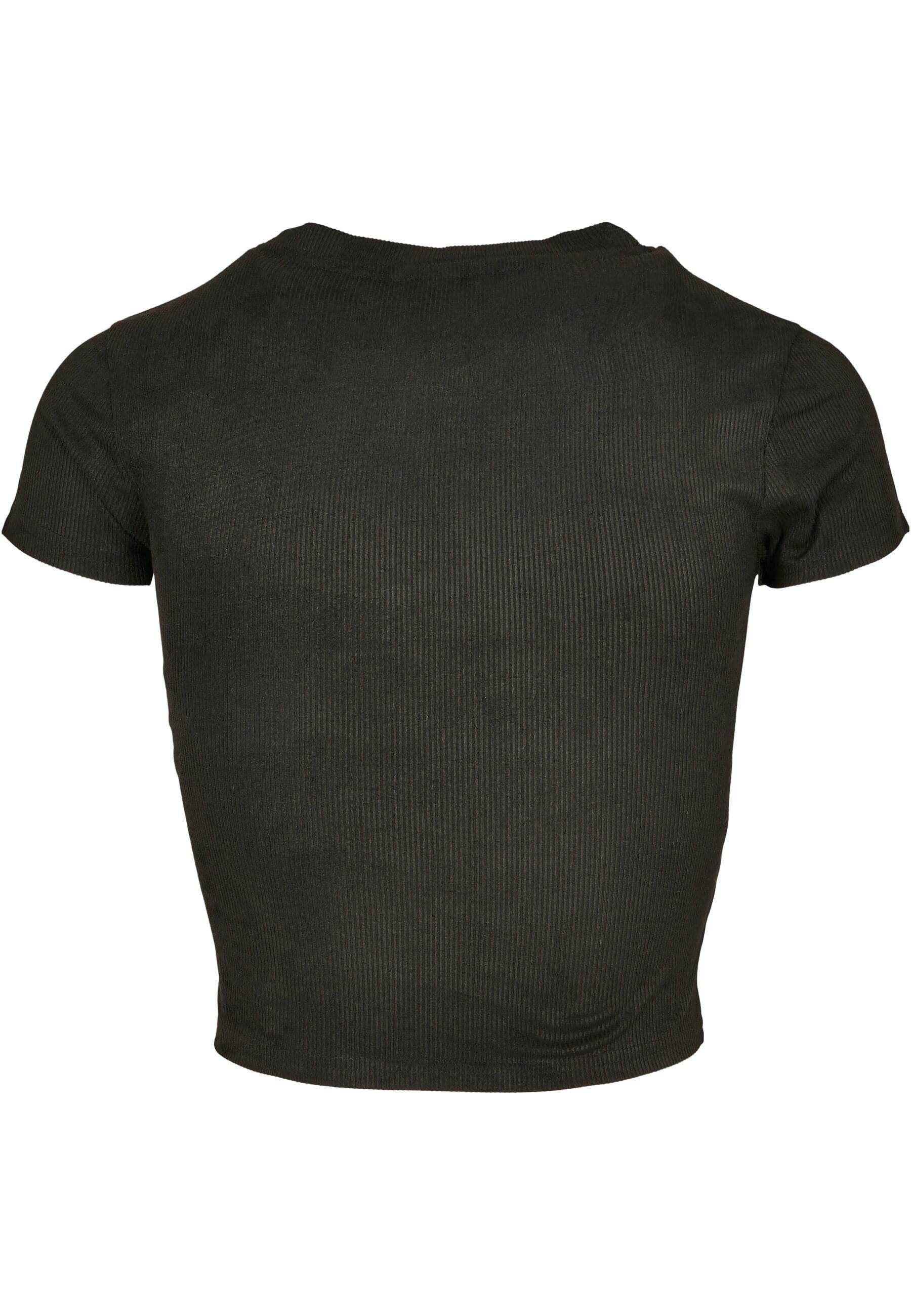 Cropped black Damen URBAN Peached (1-tlg) Strandshirt Ladies Tee Rib CLASSICS