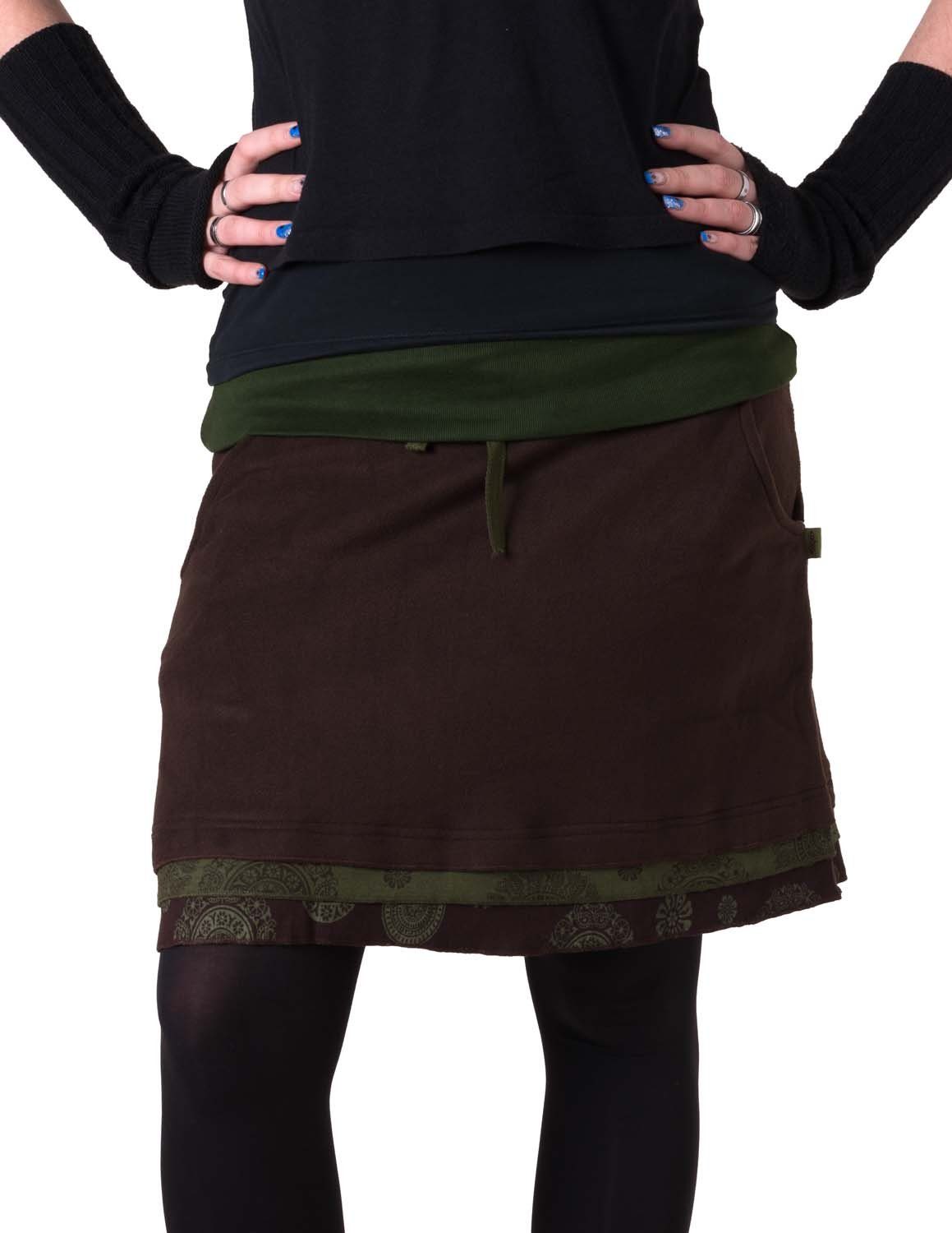 Vishes Minirock Warmer Lagenlook Fleece Rock günstig online kaufen