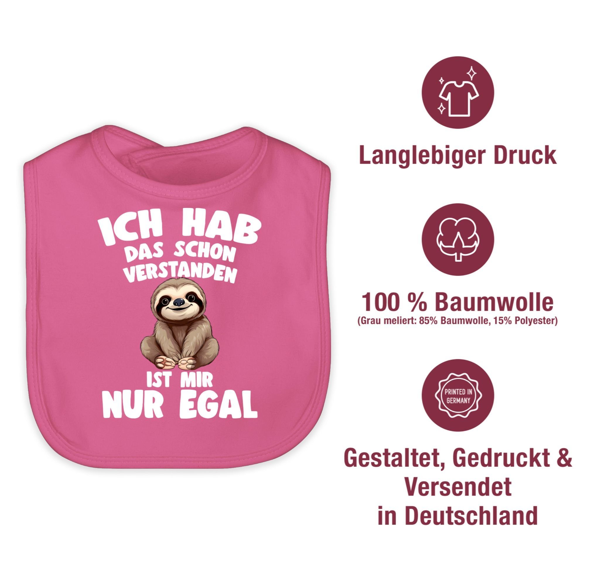 Shirtracer Lätzchen Ich hab das schon verstanden ist mir nur egal I Lustiger Spruch Faulti, Faultier