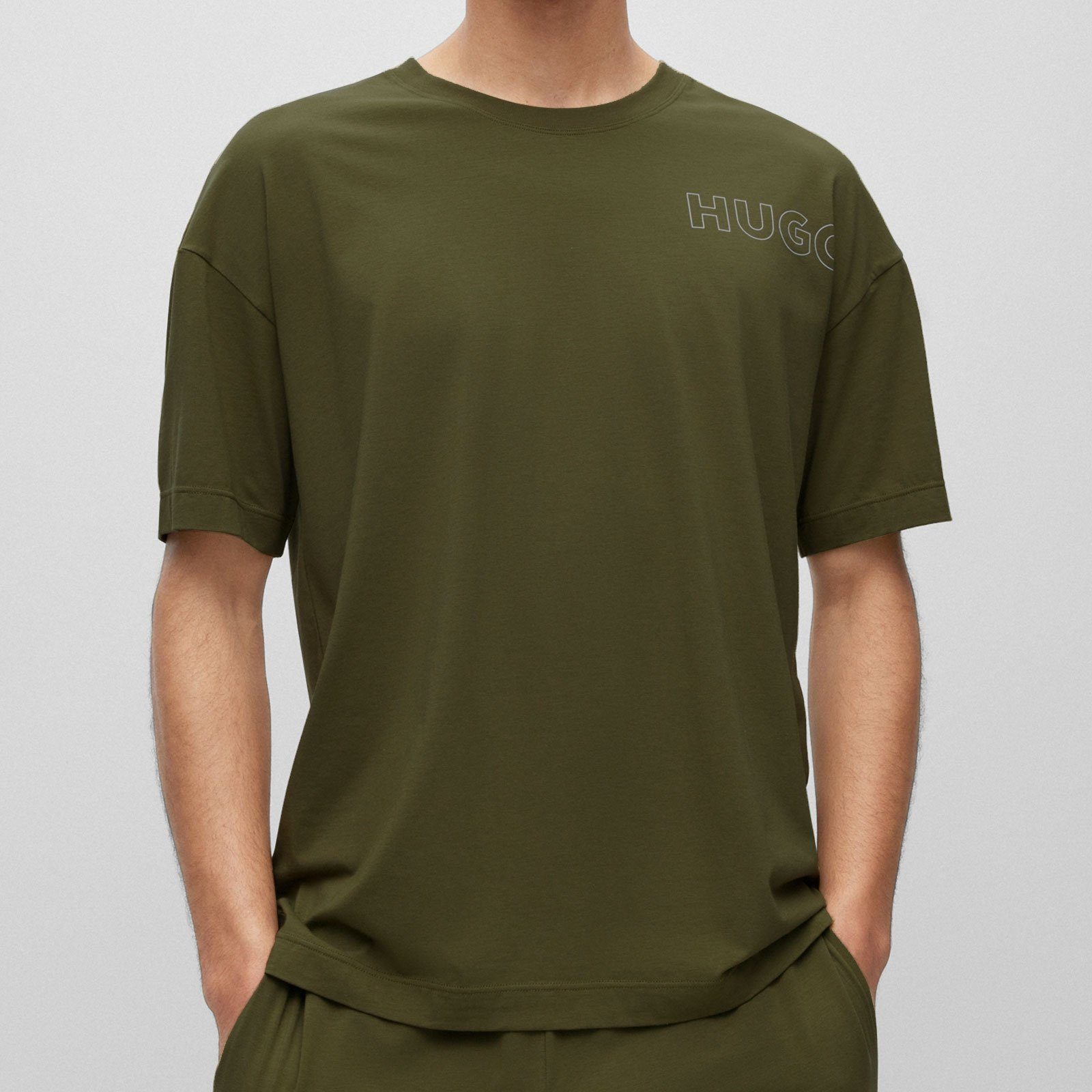 Unite Logo green auf open HUGO mit umrissenem T-Shirt T-Shirt der Brust 345 linken