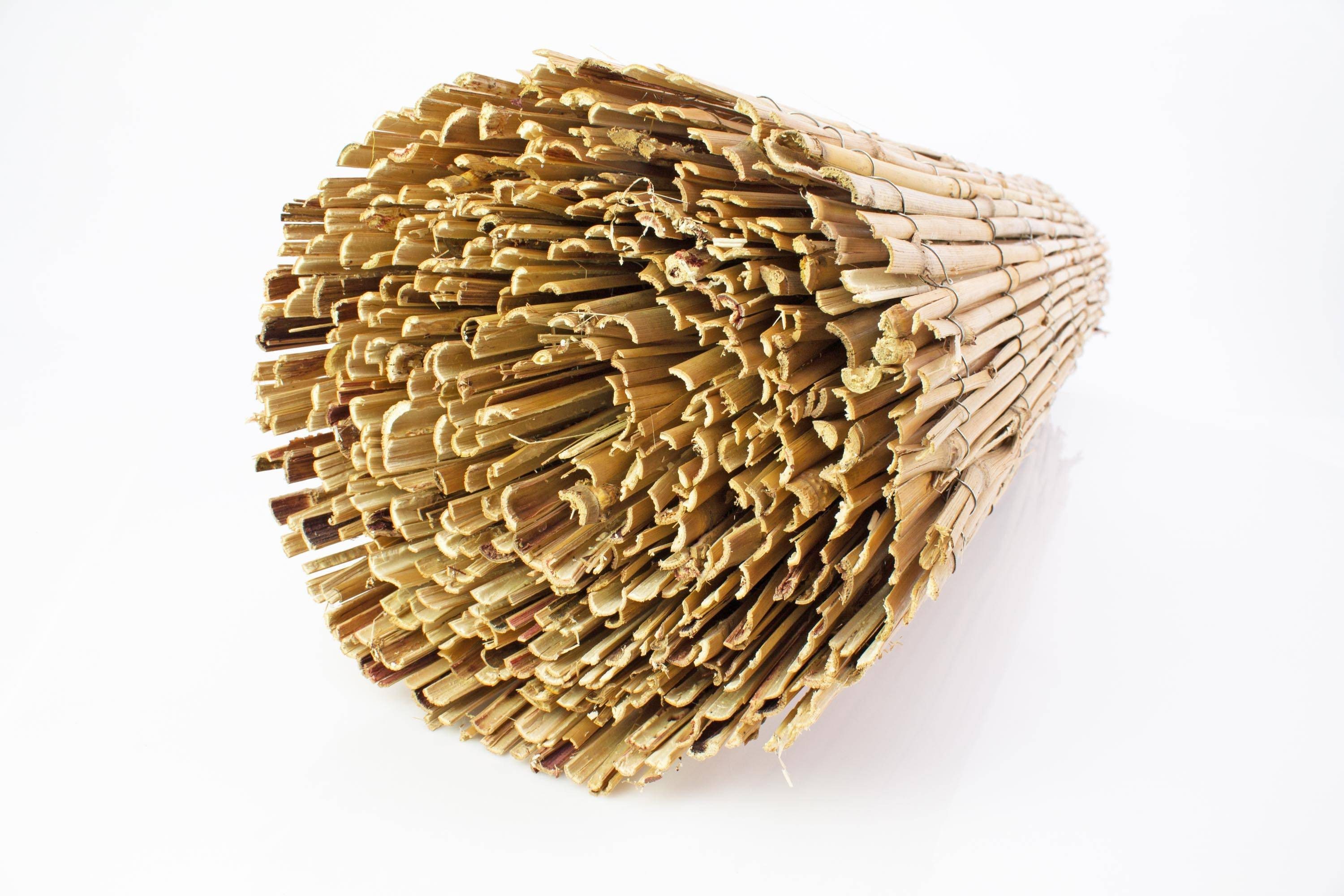 artplants Sichtschutzelement Sichtschutzmatte BALU aus gespaltenem Bambus, naturfarben, 500cmx150cm
