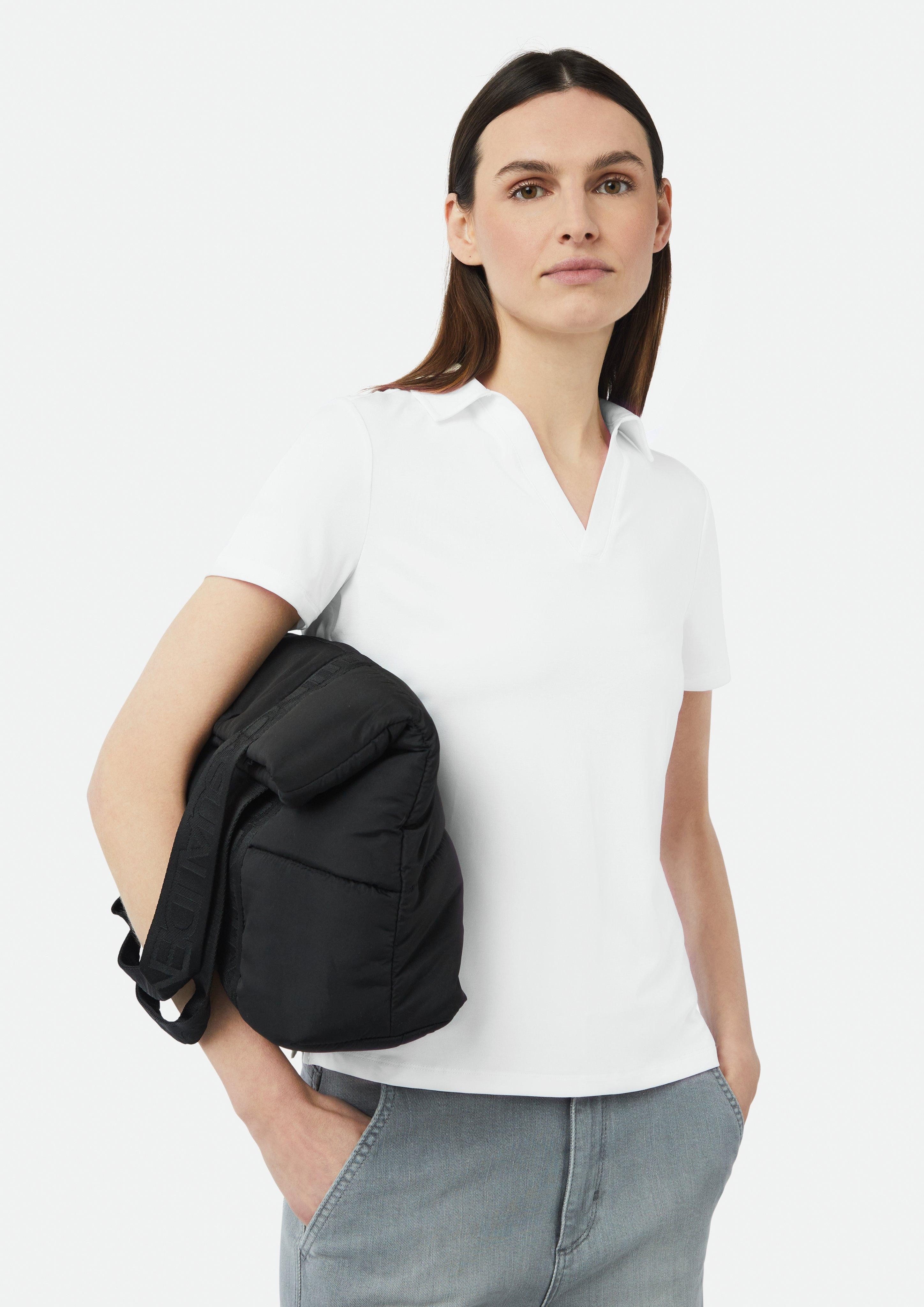 Kurzarmshirt Jersey-Poloshirt aus Viskosemix