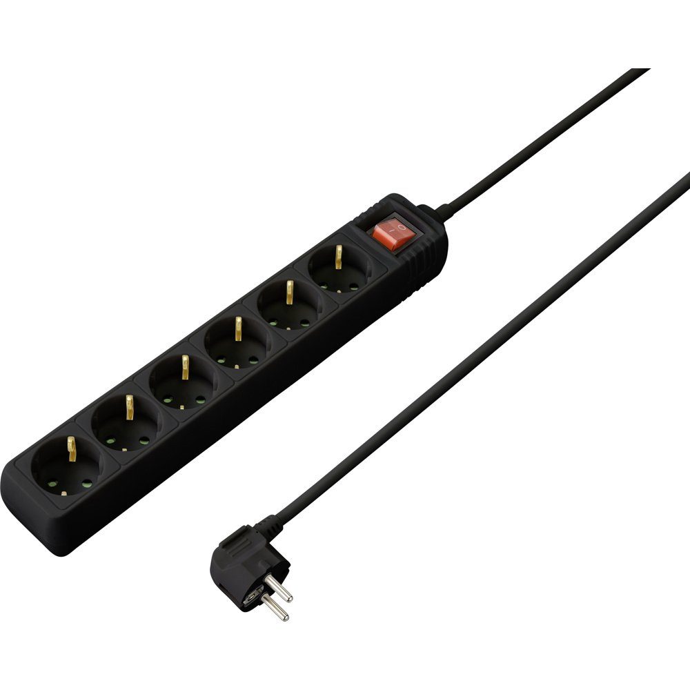Sygonix Sygonix SY-4891002 Steckdosenleiste mit Schalter 6fach Schwarz Schutzk Steckdosenleiste (Kabellänge 1.40 m)