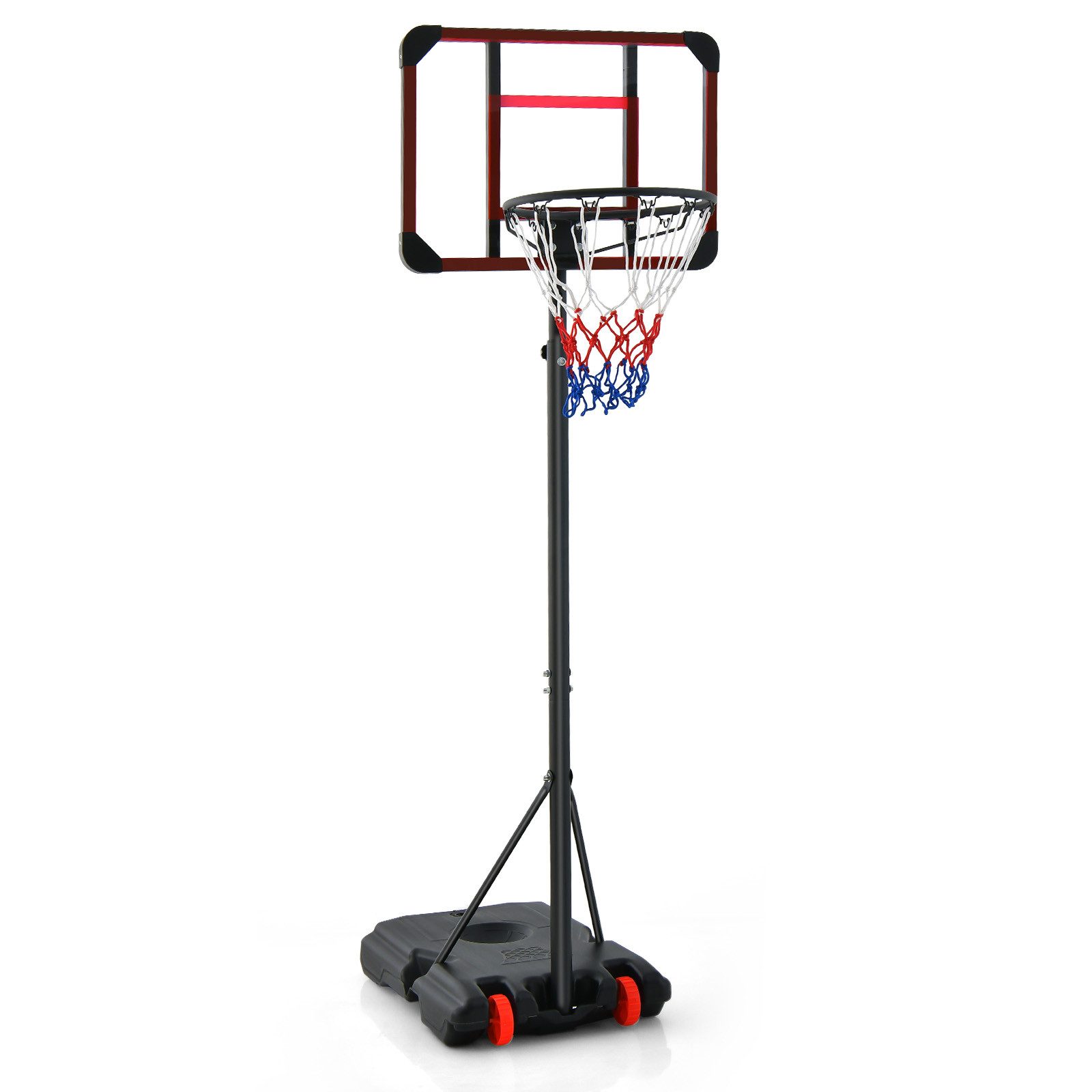 COSTWAY Basketballständer, Basketballkorb 155-210cm höhenverstellbar