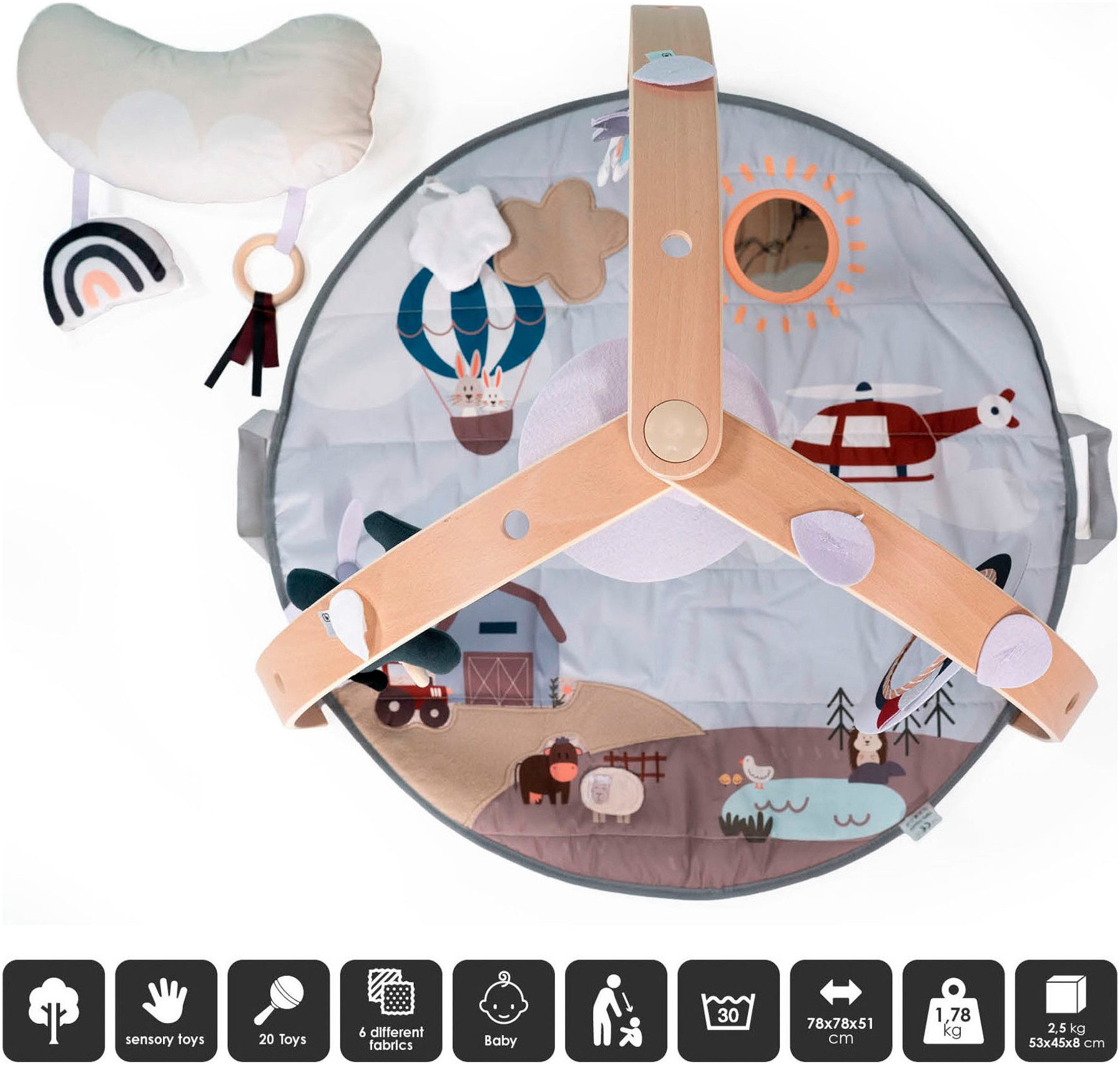 BabyGo Spielbogen Bianca World, 3D-Activity-Spielmatte
