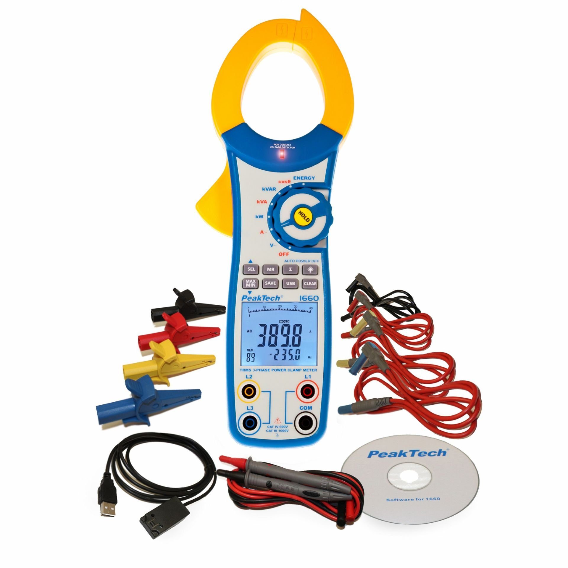 ~ Strommessgerät Stromzangenamperemeter PeakTech 1-tlg. 1000 mit PeakTech RMS, True 1660: A AC