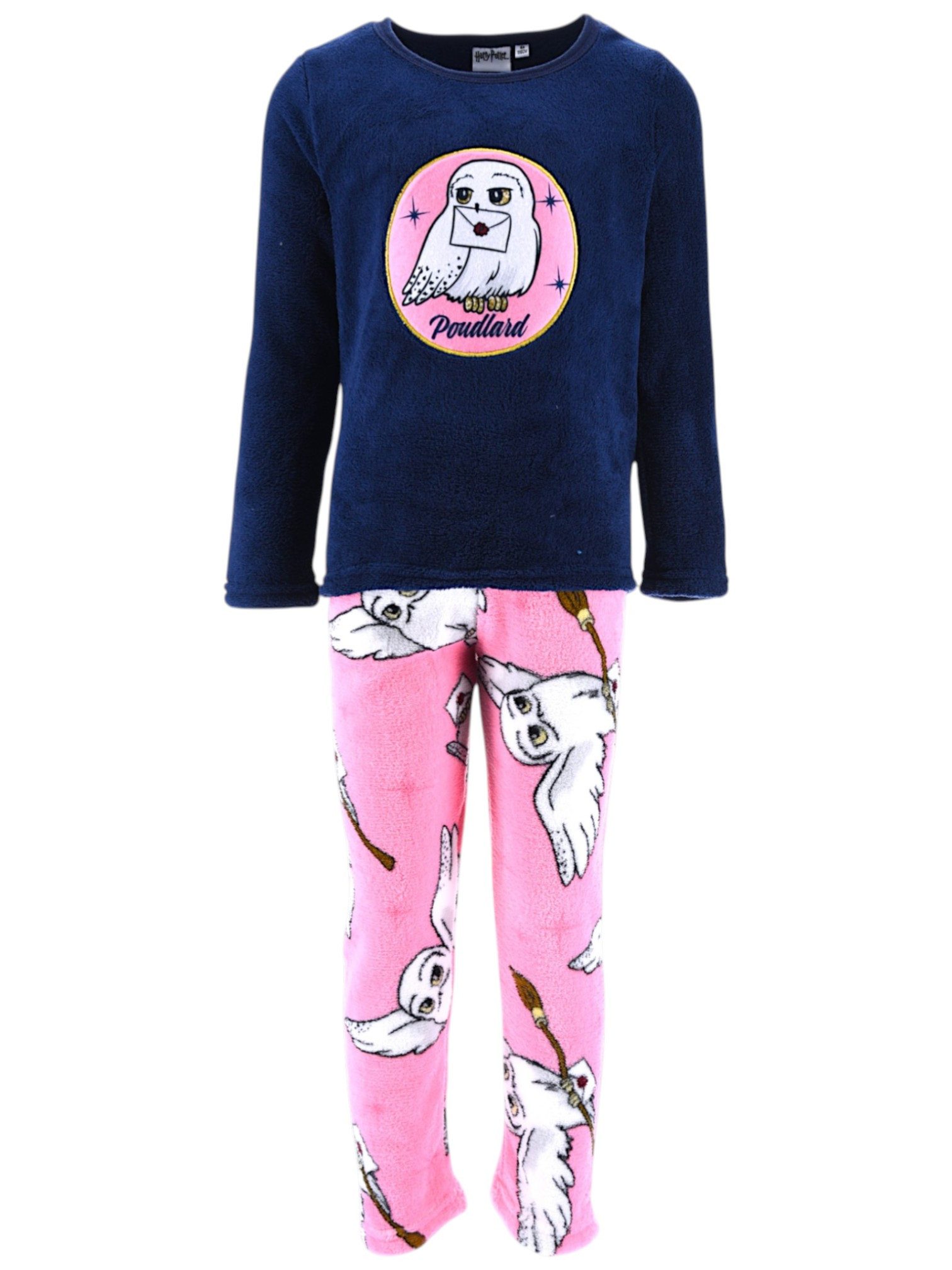 Harry Potter Schlafanzug Hedwig (2 tlg) Mädchen Fleece Pyjama langarm Gr. 116 - 152 cm