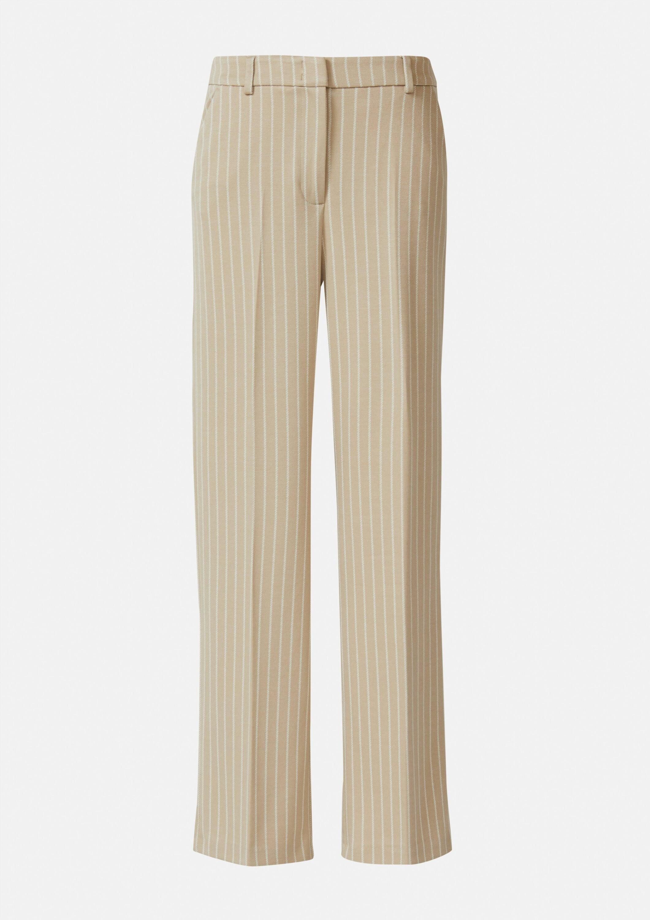 comma 7/8-Hose Hose Marlenehose aus Jersey mit Nadelstreifen