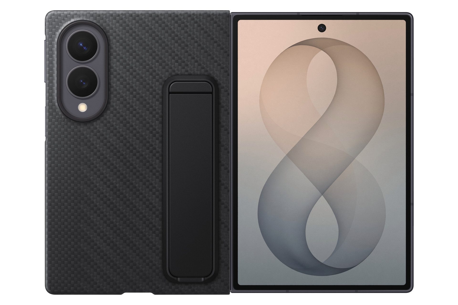 Samsung Smartphone-Hülle Carbon Standing Case für Galaxy Fold8, Backcover, Schutzhülle, Handyschutzhülle, Case, Schutzcase, stoßfest